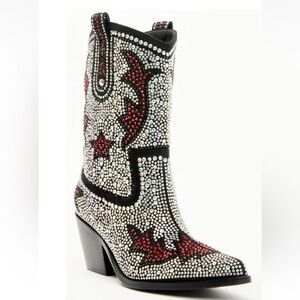 Azalea Wang Kaitland Rhinestone Embellished Western Boots Size 9